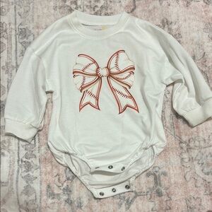 Baby girl baseball bubble romper
